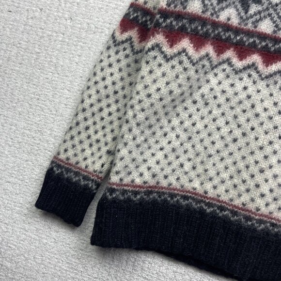 VTG Alma Men Nordic 100% Wool Pullover Sweater 1/4 Zip hand Made in Nepal Read - Picture 5 of 14